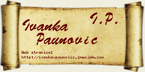 Ivanka Paunović vizit kartica